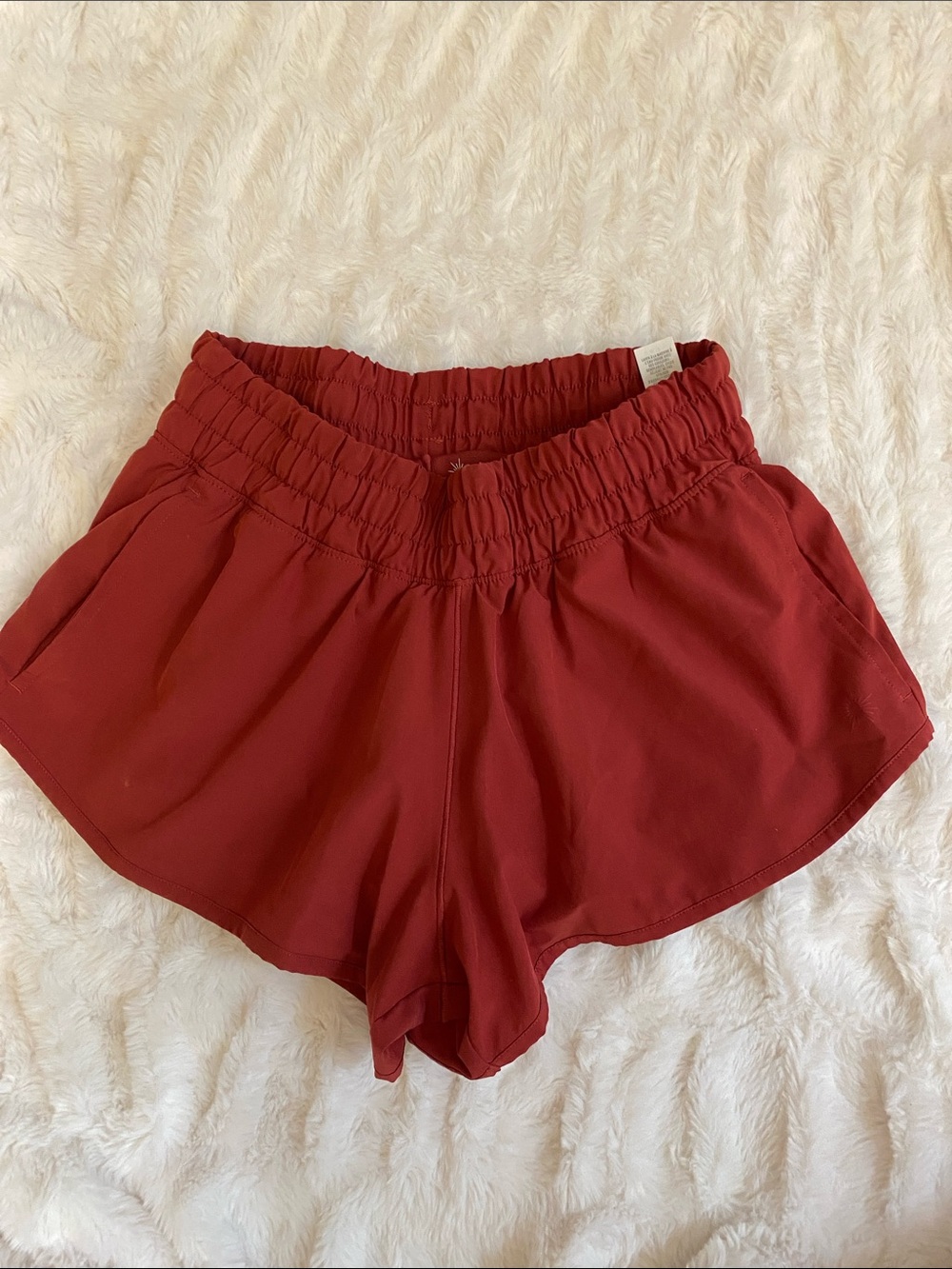 aerie Women's High-Rise Athletic Shorts - Burgundy